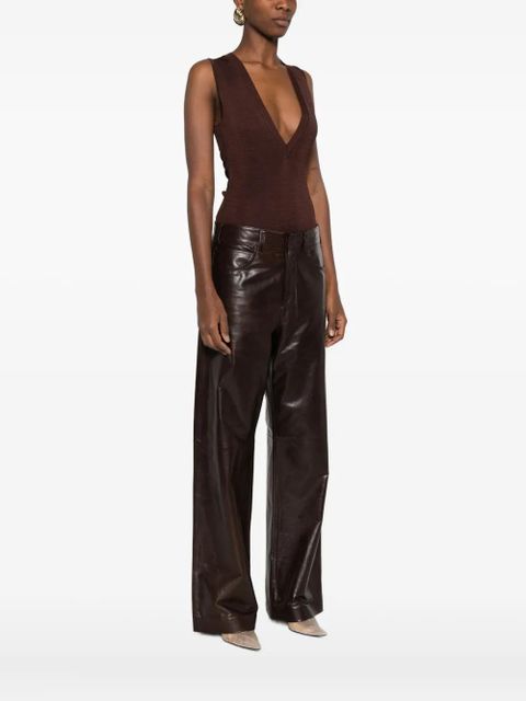 ENTIRE STUDIOS V-neck sleeveless bodysuit - Brown