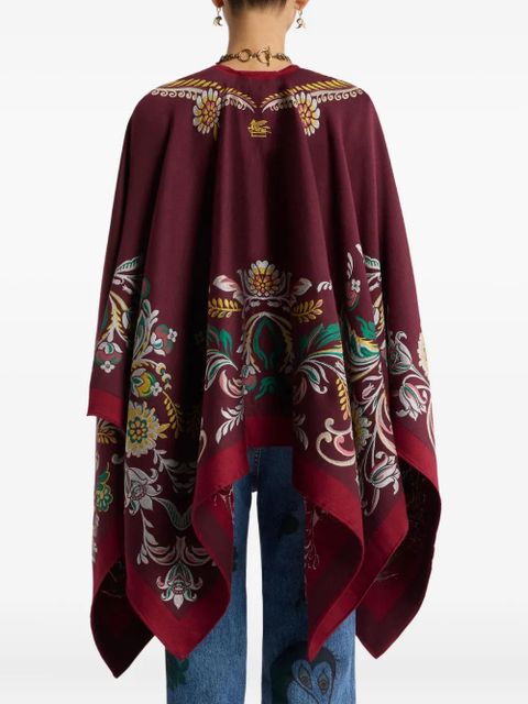 ETRO floral-jacquard cape - Red