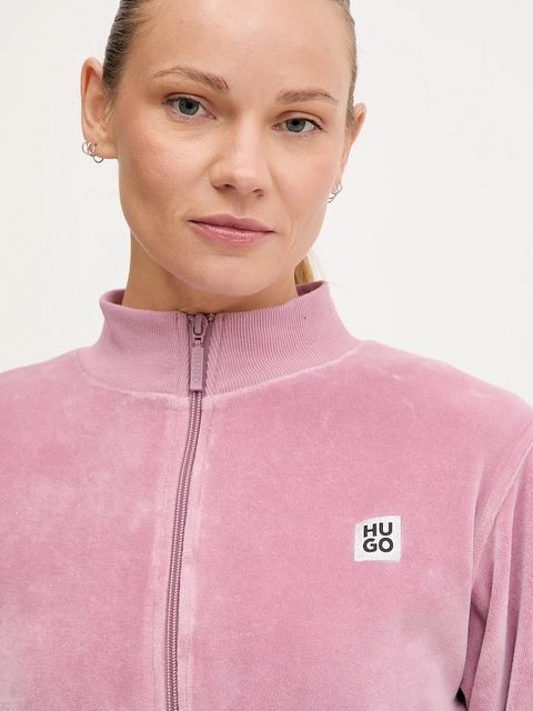 HUGO bluza damska kolor różowy z aplikacją 50549796 - zdjęcie produktu nr 2