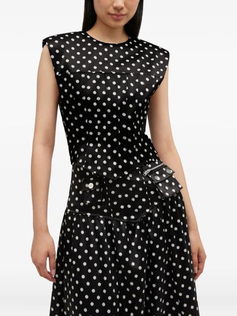 GANNI polka dot zip top - Black