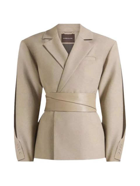 Manière De Voir Marie twist-sleeve belted blazer - Neutrals - zdjęcie produktu nr 2
