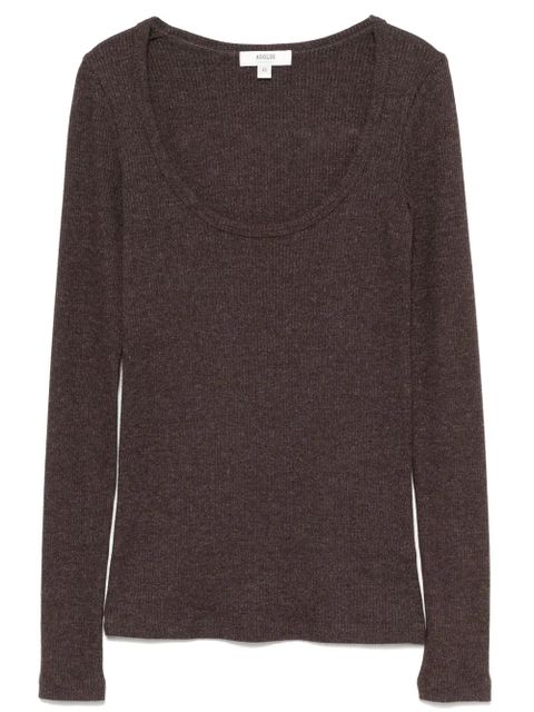 AGOLDE Corey scoop-neck T-shirt - Brown - zdjęcie produktu nr 1