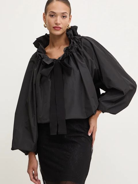 Patou bluzka damska kolor czarny gładka TO0170011 - zdjęcie produktu nr 1