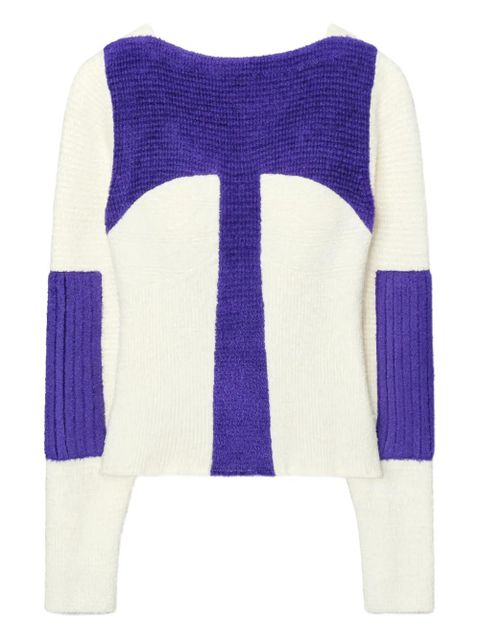 Tory Burch colour-block ribbed sweater - Neutrals - zdjęcie produktu nr 1