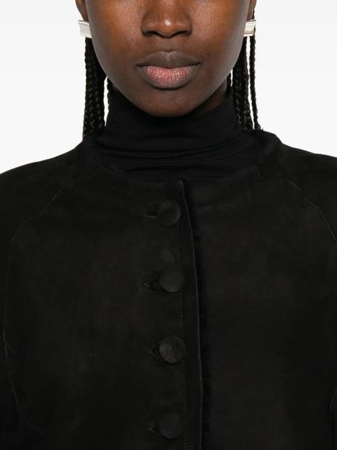 Nour Hammour Willow buttoned leather jacket - Black