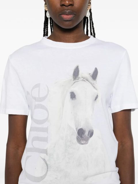 Chloé Horse-print T-shirt - White