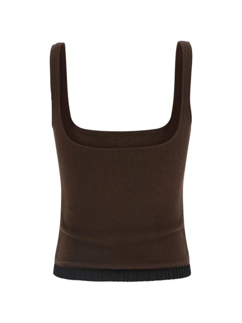 ENTIRE STUDIOS Lounge ribbed logo patch tank top - Brown - zdjęcie produktu nr 2
