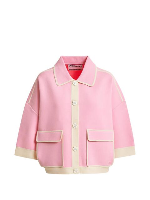 Essentiel Antwerp Jugly flower-button cardigan - Pink - zdjęcie produktu nr 1
