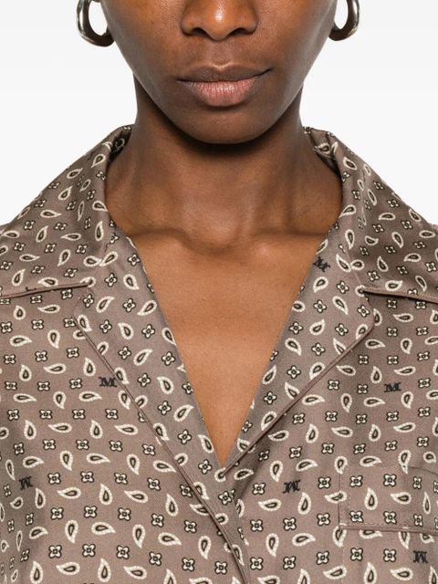 Max Mara buttoned patterned top - Brown