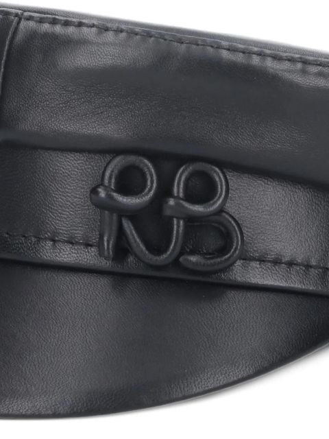 Ruslan Baginskiy leather baker-boy hat - Black