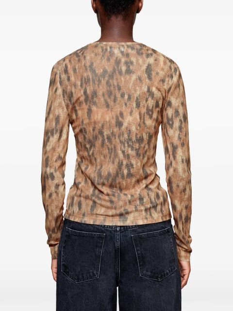 GANNI animal print long-sleeved top - Neutrals