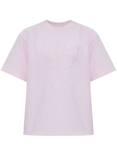 GANNI embroidered T-shirt - Pink - zdjęcie produktu nr 1
