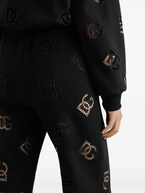 Dolce & Gabbana DNA logo-perforated track pants - Black