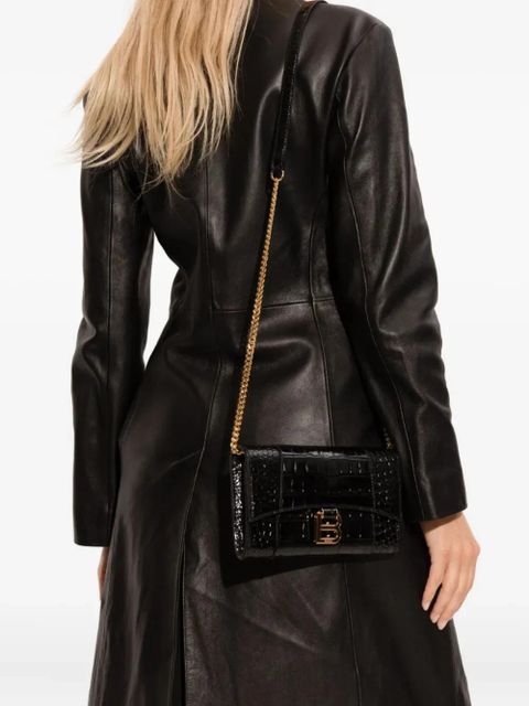 Balenciaga Hourglass crocodile-effect wallet - Black