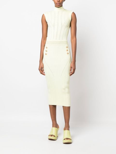 Balmain knitted midi dress - Yellow