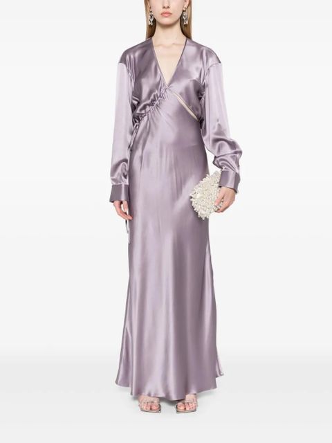 Christopher Esber cross-cut silk maxi dress - Purple - zdjęcie produktu nr 2