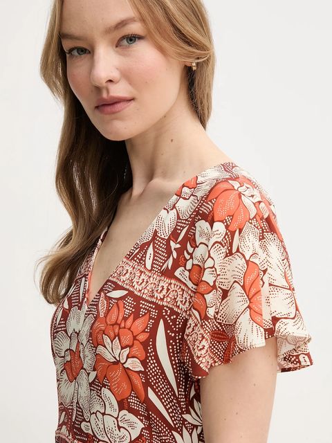 Hoss Intropia sukienka kolor brązowy maxi rozkloszowana 8229084 - zdjęcie produktu nr 2