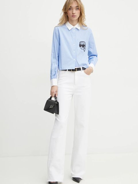 Karl Lagerfeld torebka skórzana K/SIGNATURE kolor czarny A1W30458