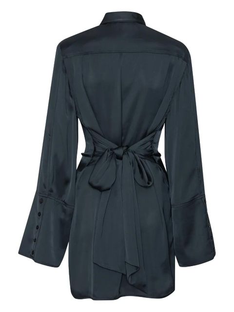 ROTATE BIRGER CHRISTENSEN satin-tie mini shirt dress - Blue