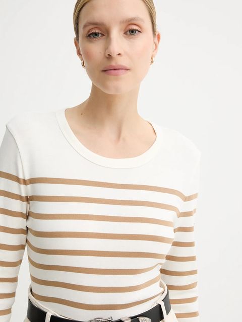 Marc O'Polo longsleeve bawełniany kolor beżowy 508207452151