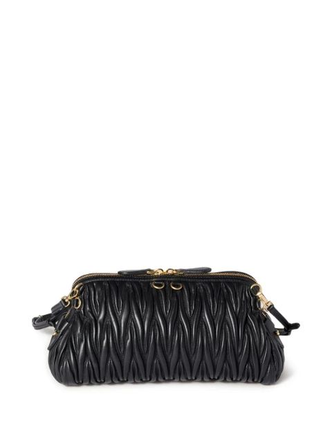 Miu Miu Matelassé leather clutch bag - Black