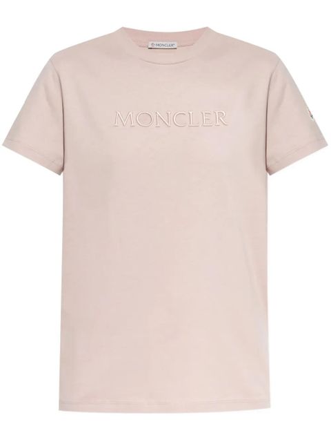 Moncler logo-embroidered T-shirt - Pink