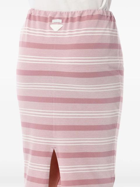 Prada stripe-pattern midi skirt - Pink