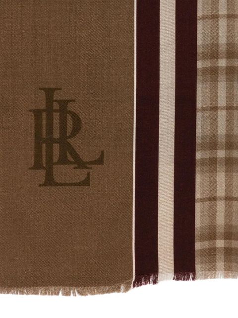 Lauren Ralph Lauren plaided logo scarf - Brown - zdjęcie produktu nr 2