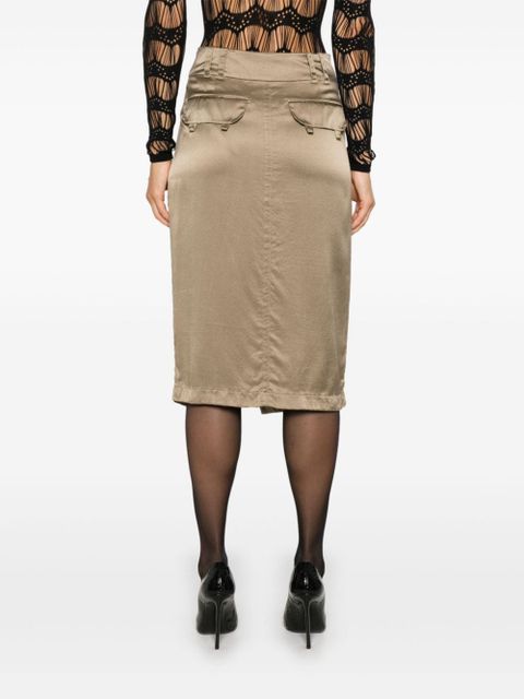 Saint Laurent silk pencil skirt - Neutrals