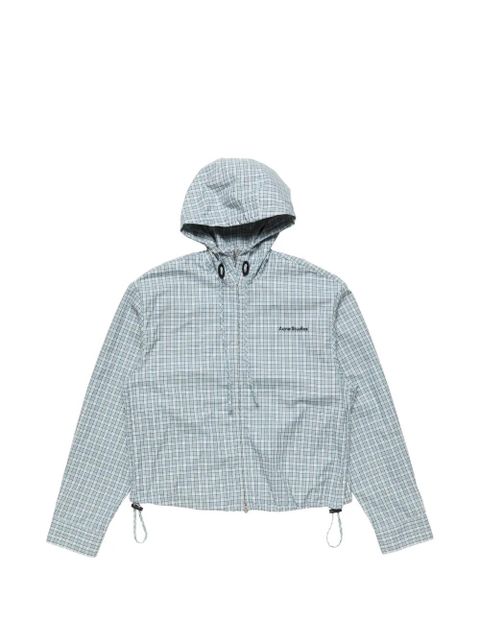 Acne Studios check-pattern hooded jacket - Blue - zdjęcie produktu nr 1