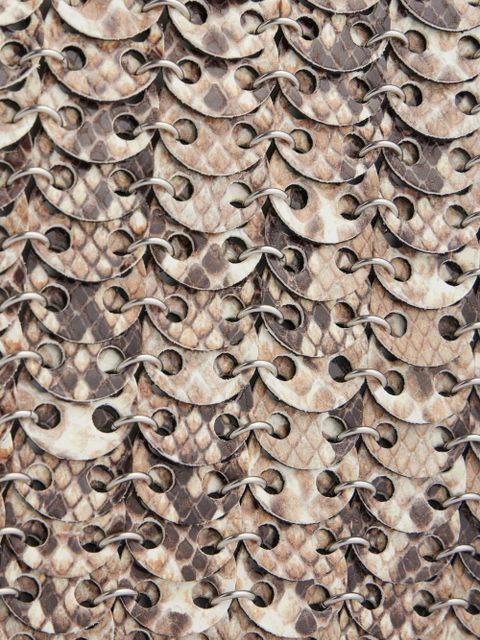 Rabanne 1969 flip python-effect bag - Silver