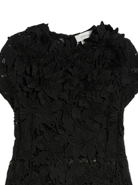 Max Mara floral-appliqué lace dress - Black - zdjęcie produktu nr 2