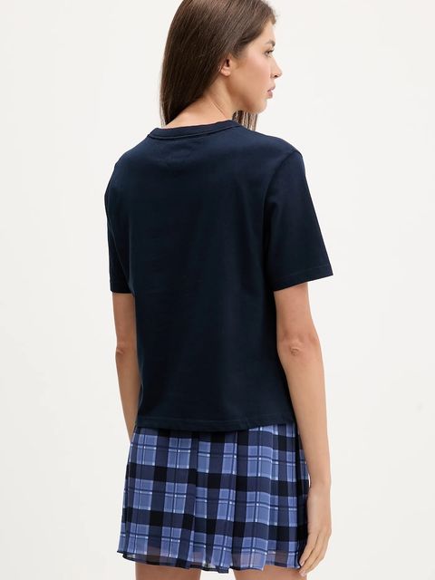 Tommy Jeans t-shirt bawełniany damski kolor granatowy DW0DW22202