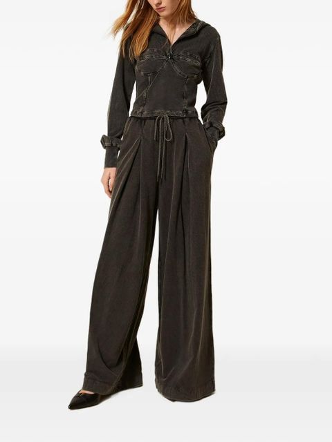 TWINSET cotton palazzo trousers - Black - zdjęcie produktu nr 2