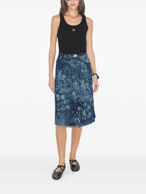 Tory Burch printed denim skirt - Blue - zdjęcie produktu nr 2