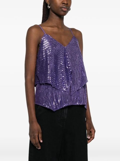 PINKO Tosato sequin-embellished ruffled top - Purple