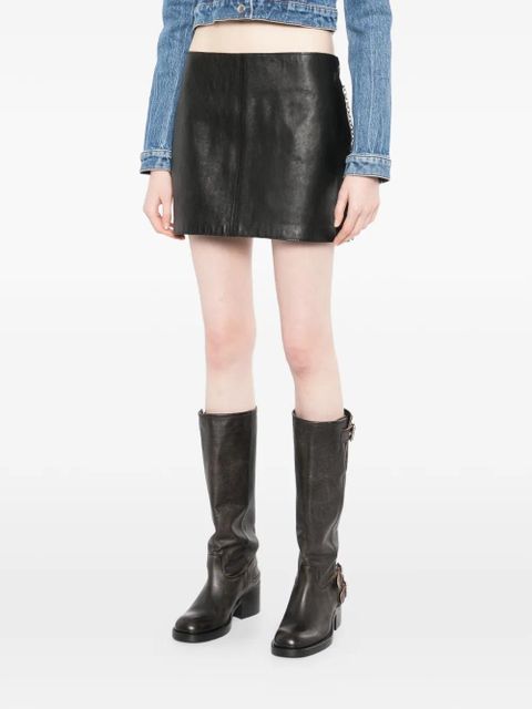 Alexander Wang low-rise leather skirt - Black