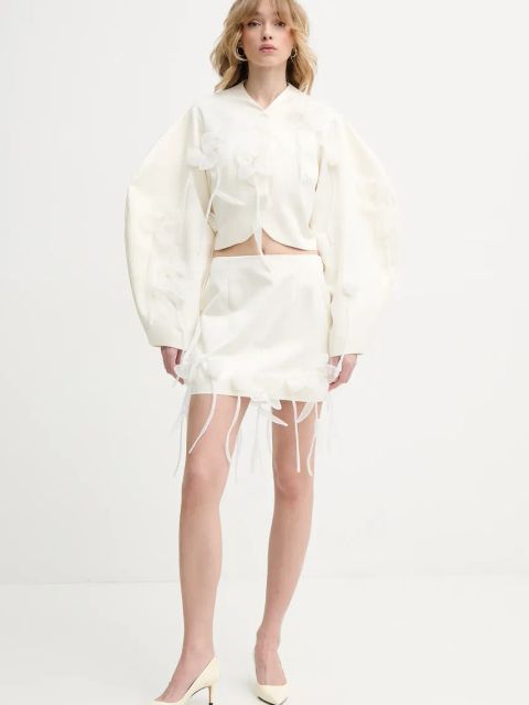 Rotate spódnica kolor beżowy mini prosta 113884857