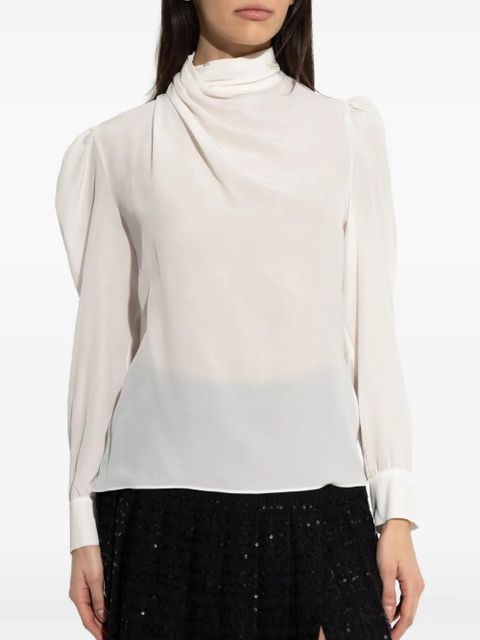 Alessandra Rich puff sleeve blouse - White