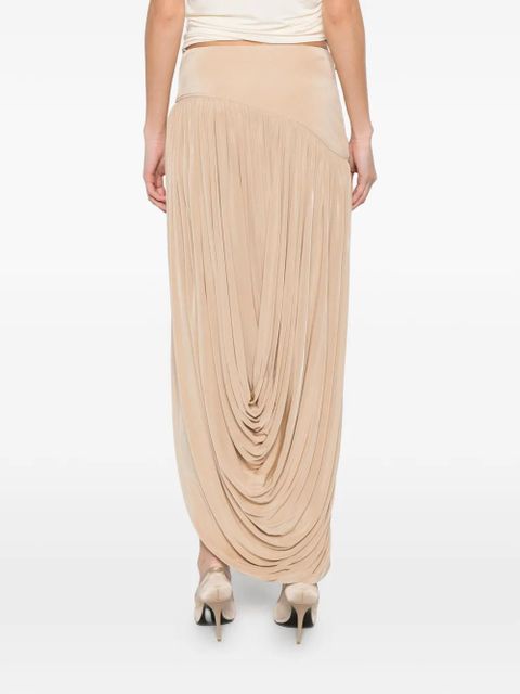 Ferragamo draped curved maxi skirt - Neutrals