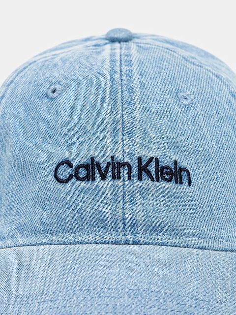 Calvin Klein czapka z daszkiem bawełniana kolor niebieski z aplikacją LV04K5065G
