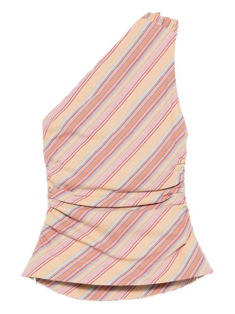 Faithfull the Brand Aurora striped one-shoulder blouse - Neutrals - zdjęcie produktu nr 1
