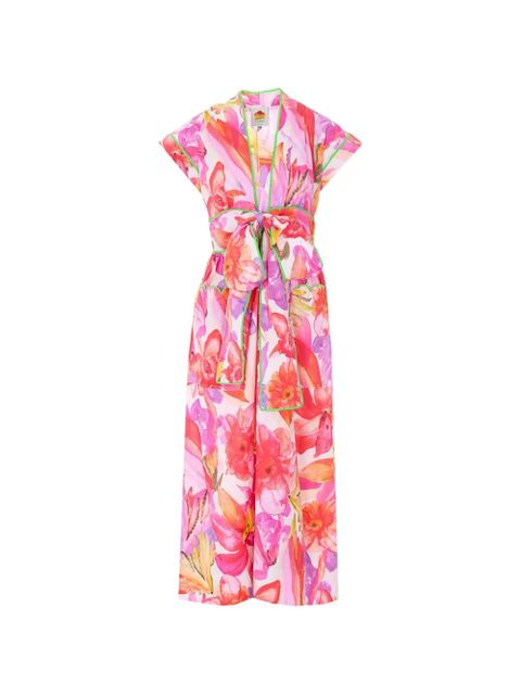 FARM Rio Artsy Flora bow-detail midi dress - Pink - zdjęcie produktu nr 1