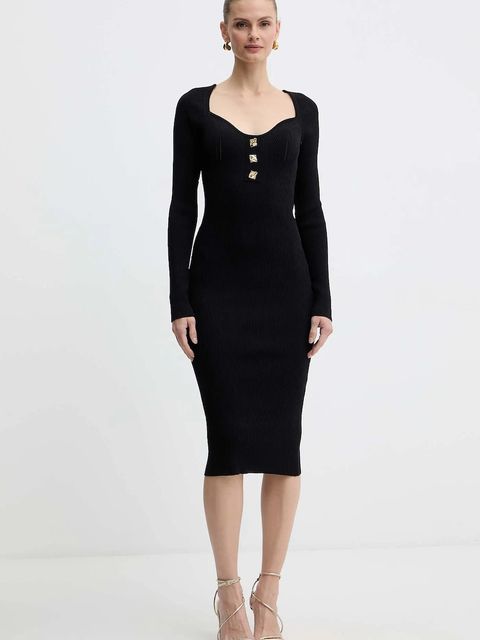 Fracomina sukienka kolor czarny midi dopasowana FS25WD5005K41601 - zdjęcie produktu nr 2