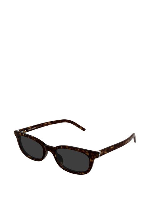 Saint Laurent Eyewear rectangle-frame logo-plaque sunglasses - Brown - zdjęcie produktu nr 2