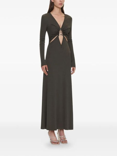 Christopher Esber crystal loophole long-sleeve midi dress - Green - zdjęcie produktu nr 2