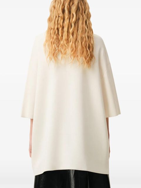 AMI Paris short-sleeved V-neck sweater - Neutrals