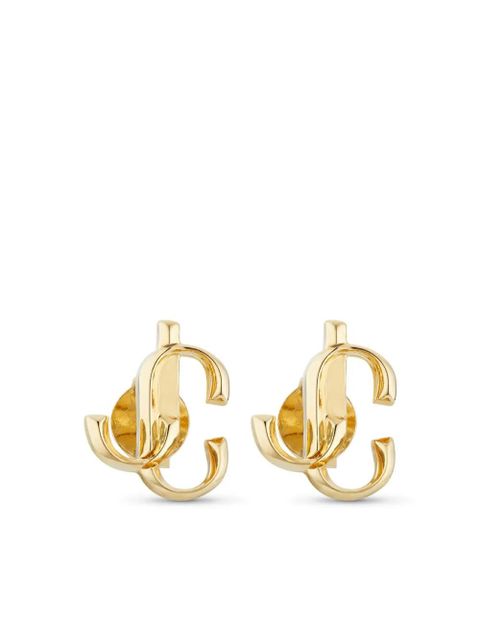 Jimmy Choo logo-lettering stud earrings - Gold - zdjęcie produktu nr 1