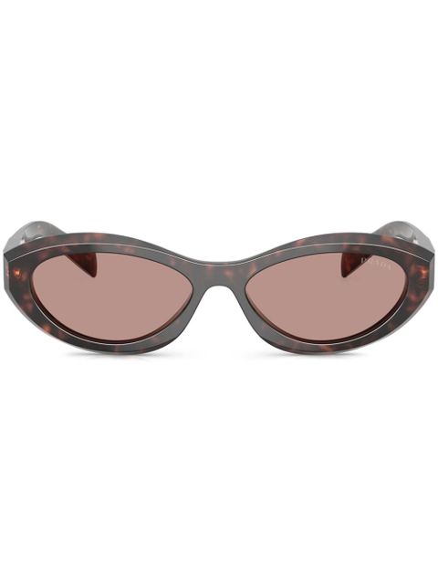 Prada Eyewear tortoiseshell-effect oval sunglasses - Brown - zdjęcie produktu nr 1