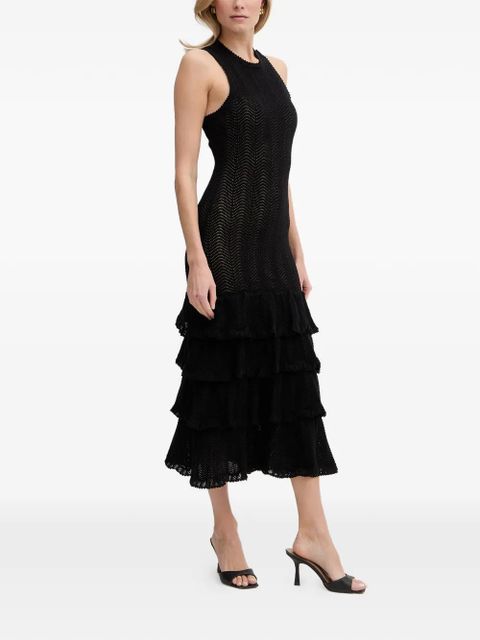 TWINSET tiered pointelle-knit dress - Black - zdjęcie produktu nr 2